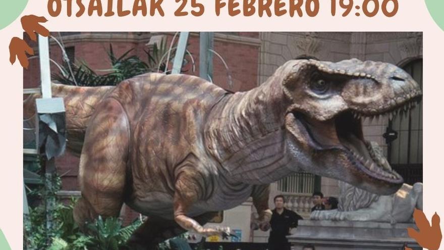 Urduliz camina entre dinosaurios en un Carnaval al estilo ‘Parque Jurásico’