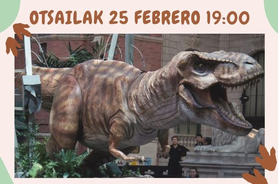Urduliz camina entre dinosaurios en un Carnaval al estilo ‘Parque Jurásico’