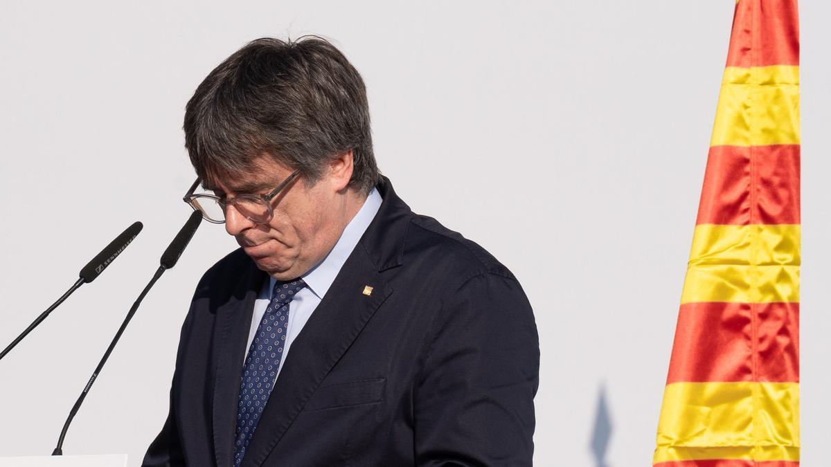 Carles Puigdemont, durante su intervención en Barcelona.