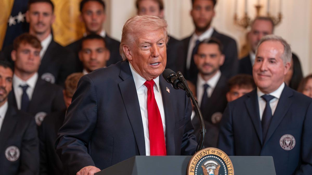 El presidente de los Estados Unidos, Donald Trump, en una recepción en la Casa Blanca.