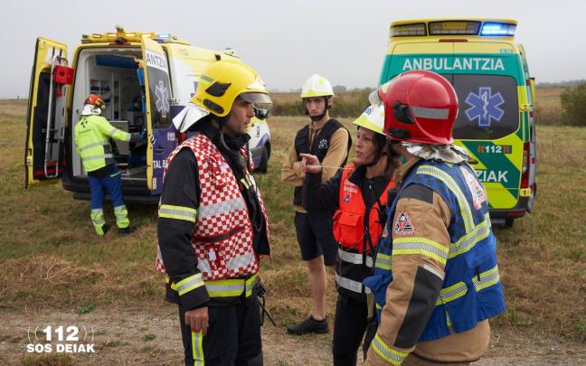 Simulacro de accidente aéreo en el aeropuerto de Foronda. Foto: Departamento de Seguridad del Gobierno Vasco