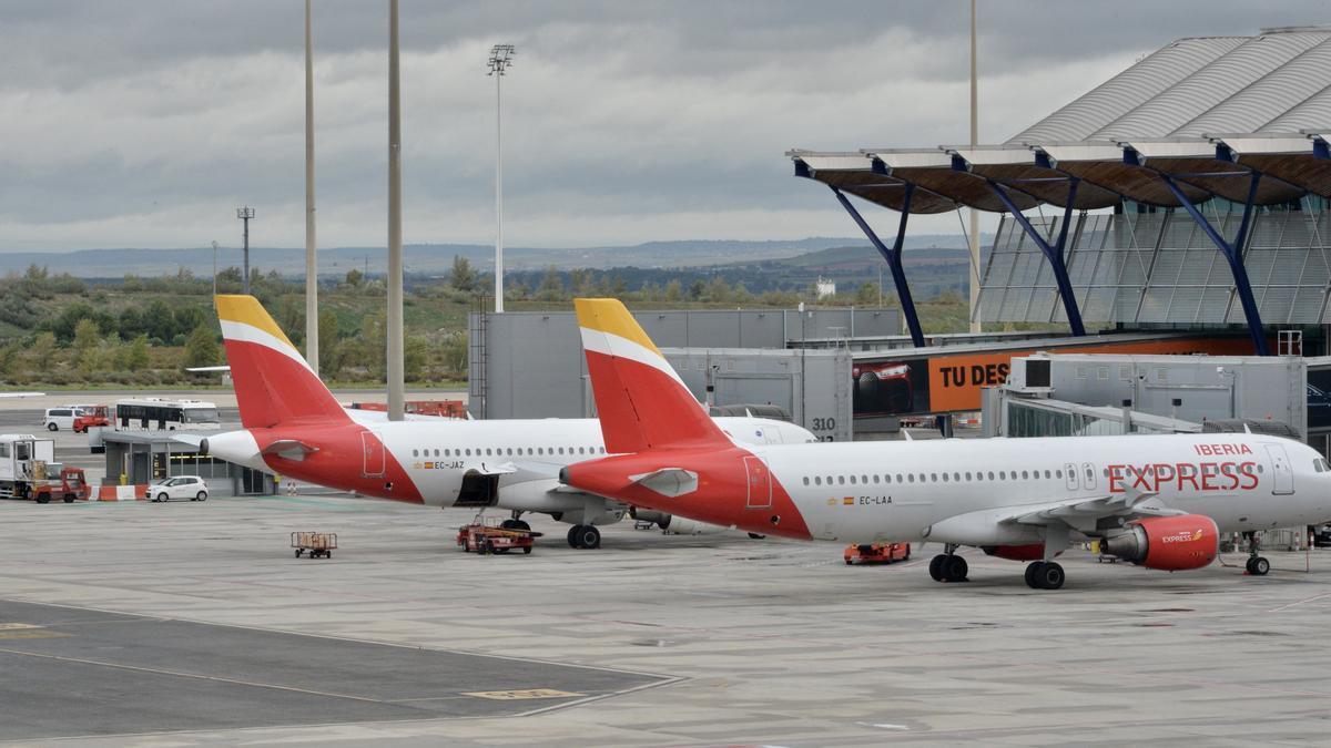 Aviones en el aeropuerto de Madrid