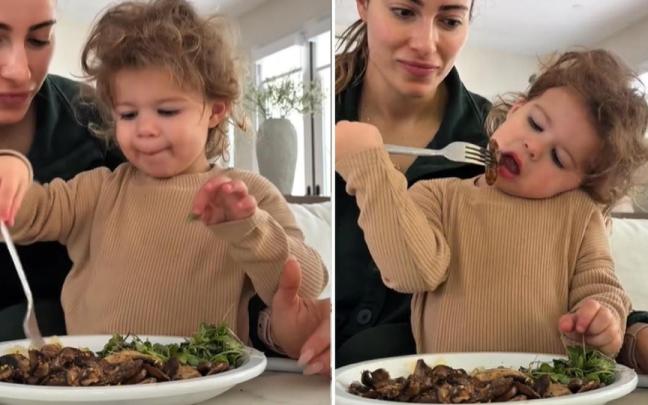Tanya recomienda: "Moraleja: si quieres que tu pequeño pruebe algo, ponlo sobre la mesa, dale un tenedor y ¡deja que tome la iniciativa!".