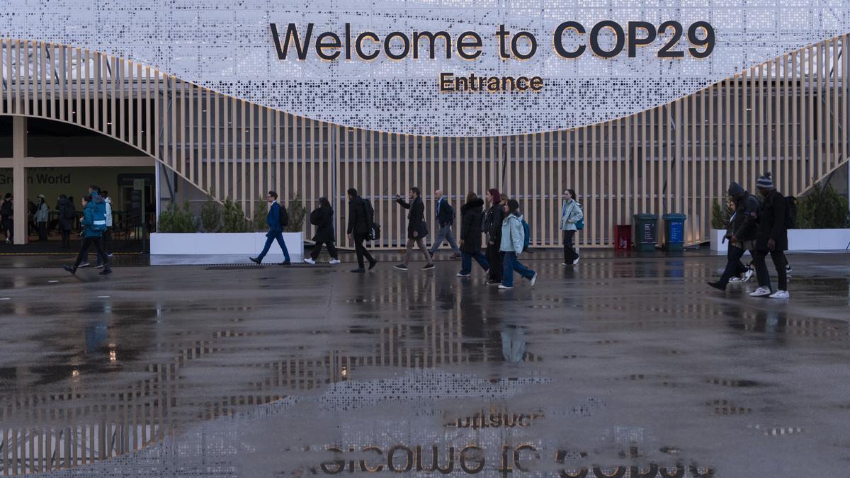 Una de las entradas a la sede de la COP29, que se celebra este año en Bakú, Azerbaiyán.