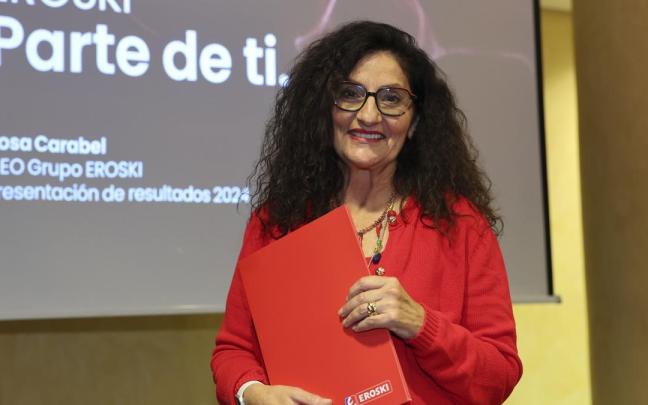 La consejera delegada de Eroski, Rosa Carabel, ayer en Bilbao.