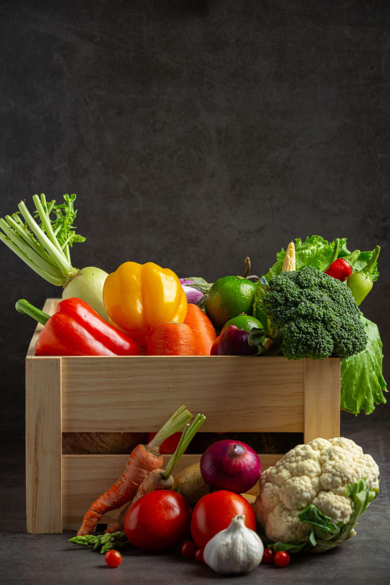 Variedad de frutas y verduras