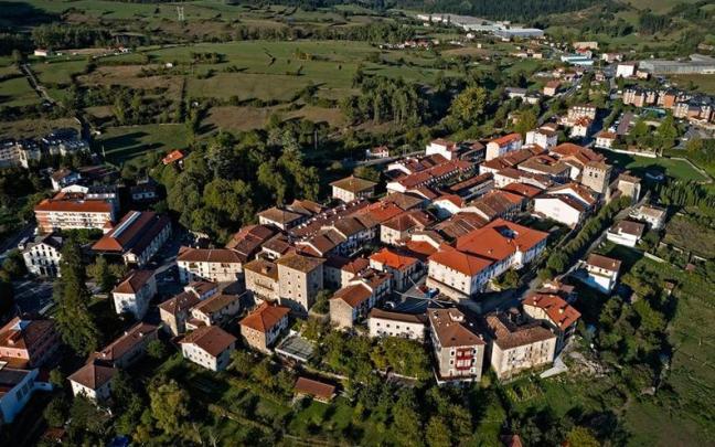 Casco Histórico de Artziniega desde el aire