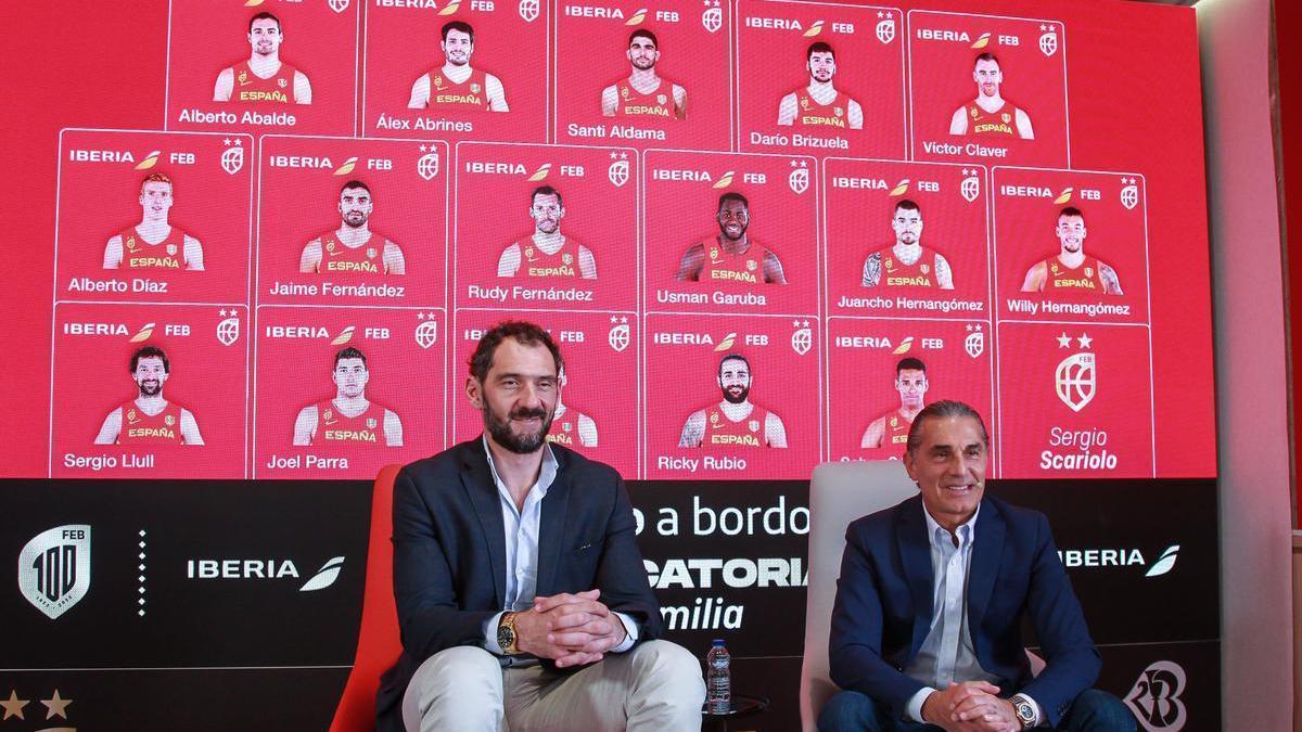 Jorge Garbajosa y Sergio Scariolo dan a conocer la lista de los 16 jugadores para el Mundial.