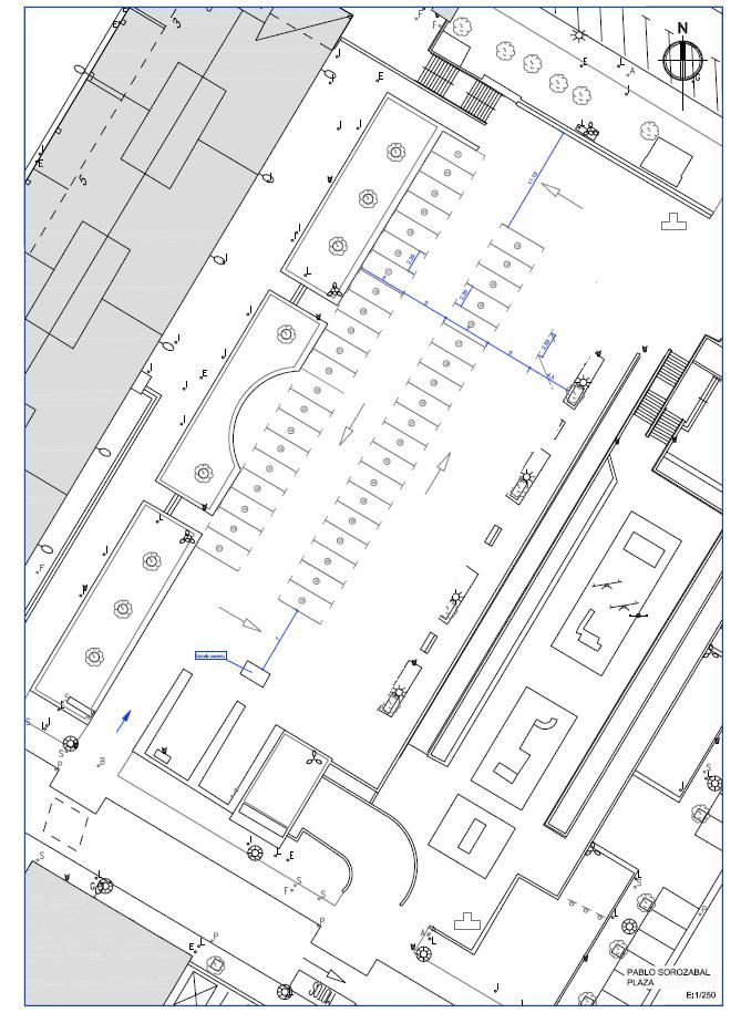 Plano que muestra la disposición de las plazas