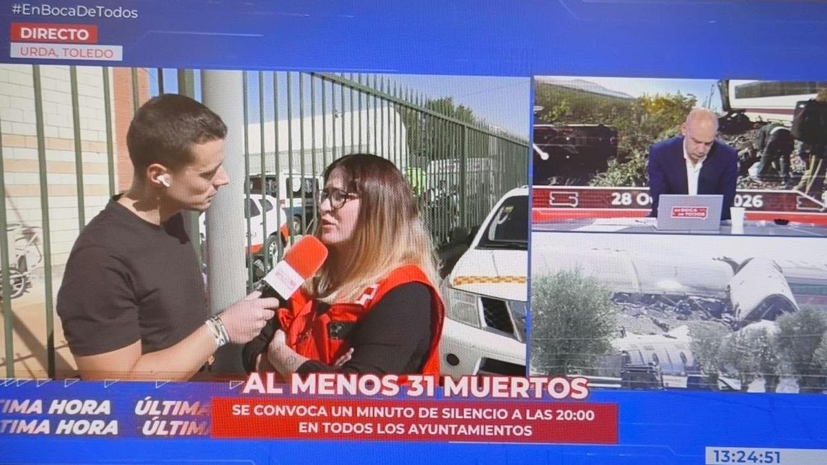 La trabajadora de Cruz Roja cuenta la historia de Carmen, quien salió ilesa del accidente de Adamuz y ahora de Urda.