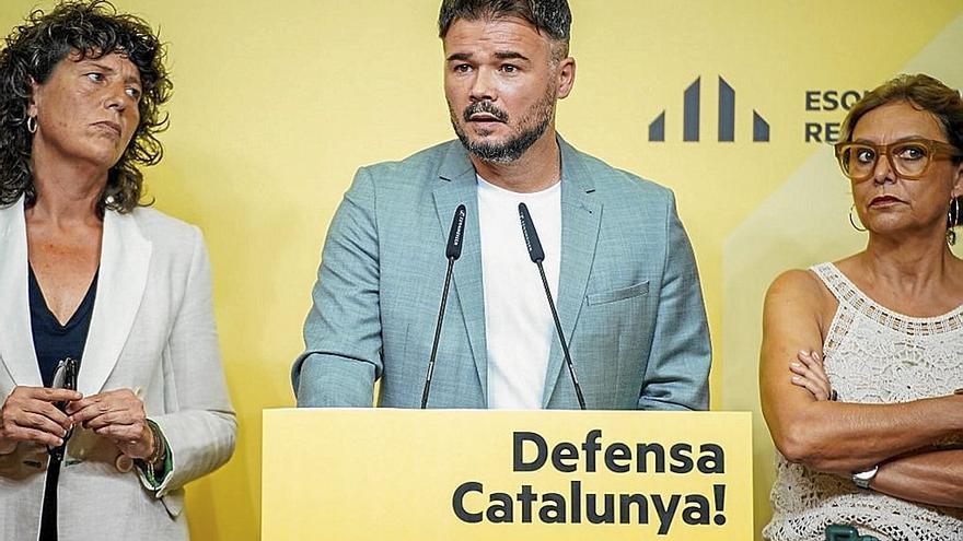 Gabriel Rufián, en una reciente comparecencia de cara a su reelección como portavoz republicano en el Congreso. | FOTO: EFE