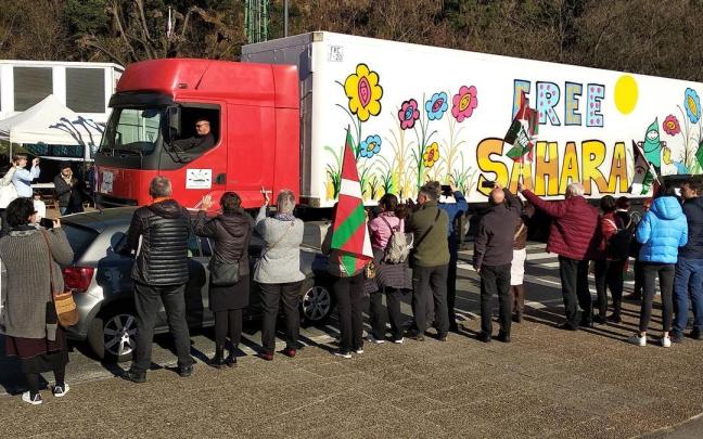 La caravana vasca solidaria con el sahara partió de Laudio en 2019