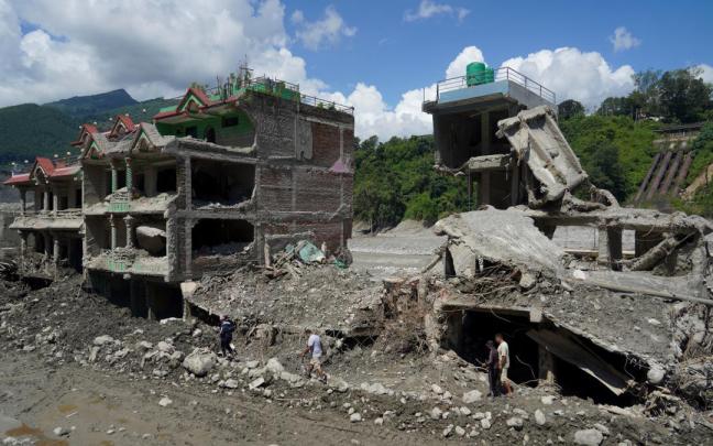 Consecuencias de las devastadoras inundaciones en Nepal.
