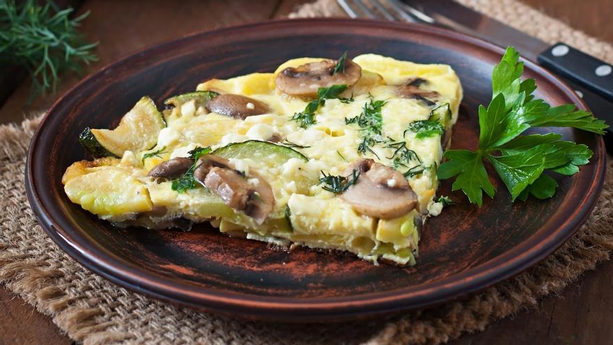 Tortilla de champiñones.
