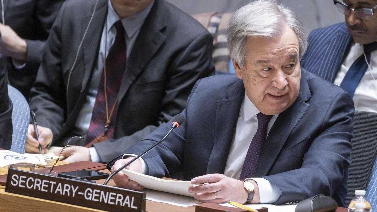 El secretario general de la ONU, Antonio Guterres, interviniendo ante el Consejo de Seguridad