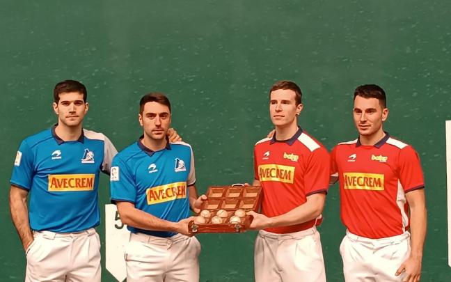 José Javier Zabaleta, Peio Etxeberria, Iñaki Artola y Ander Imaz. / Aspepelota José Javier Zabaleta, Peio Etxeberria, Iñaki Artola y Ander Imaz.