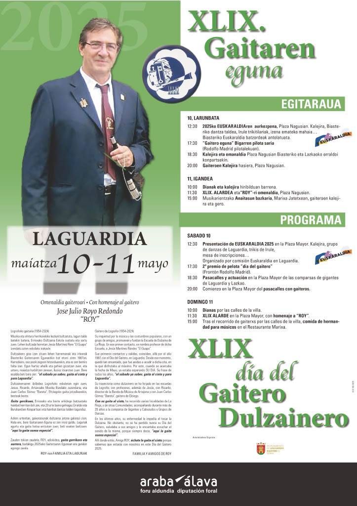 Cartel anunciador del Día del Gaitero en Laguardia