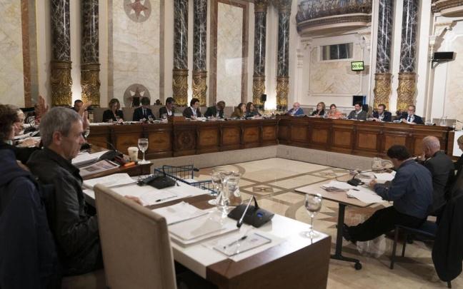 Imagen de una sesión plenaria en el Ayuntamiento de Donostia