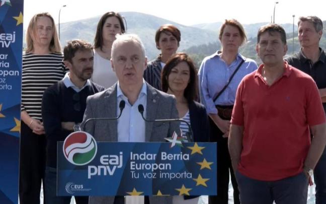 Iñigo Urkullu en un acto de las campaña de las elecciones europeas. / EP Iñigo Urkullu en un acto de las campaña de las elecciones europeas.