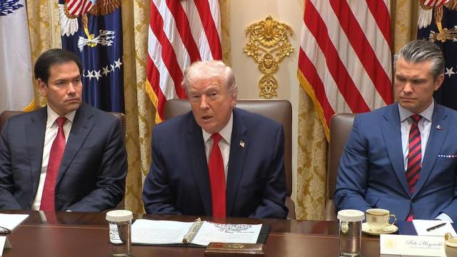 Trump, durante su comparecencia.