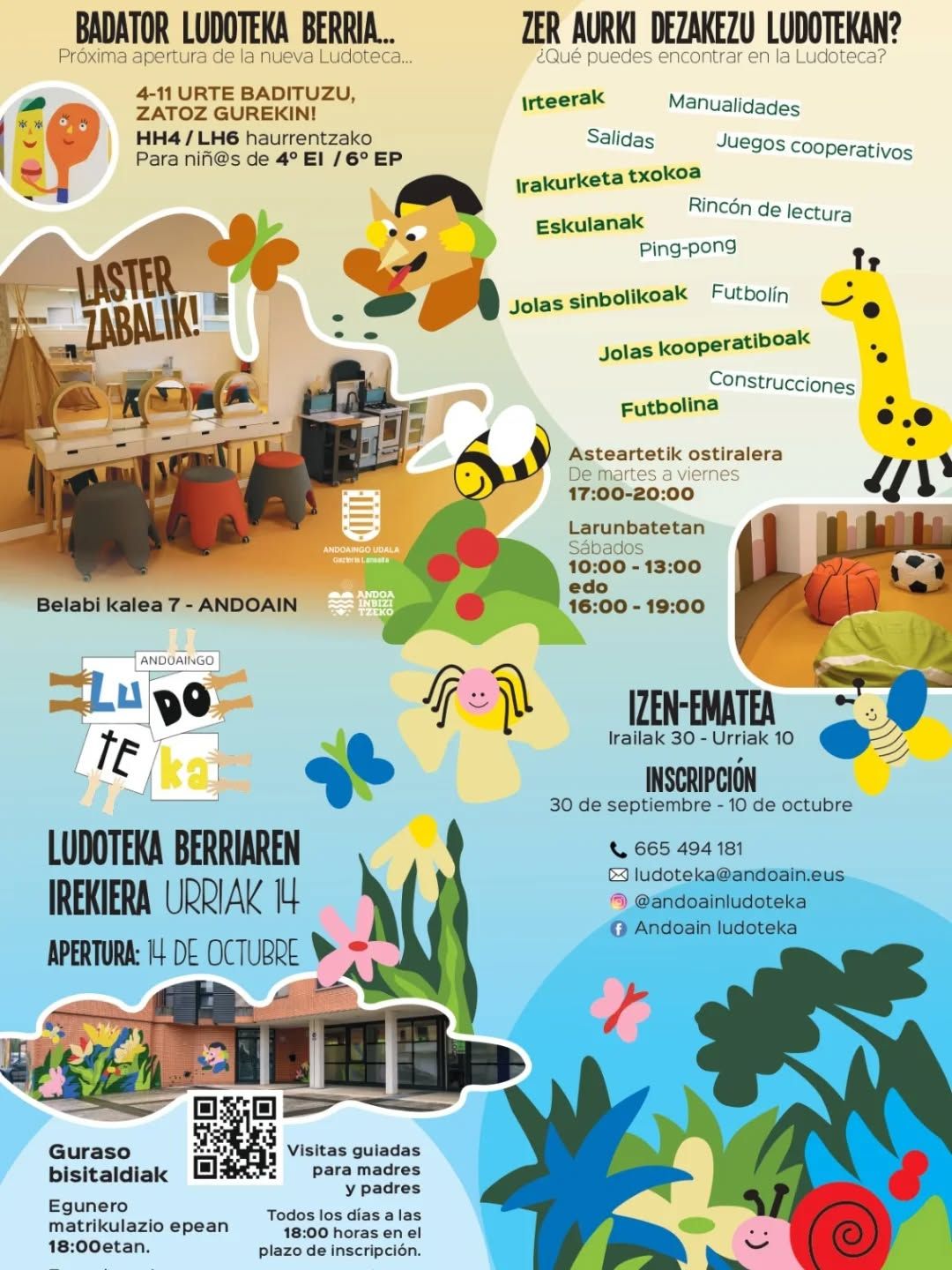 Cartel con la información del nuevo servicio