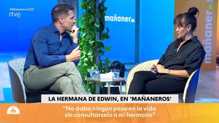 Jaime Cantizano entrevista a Darlin Arrieta, la hermana de Edwin Arrieta, en 'Mañaneros', de TVE