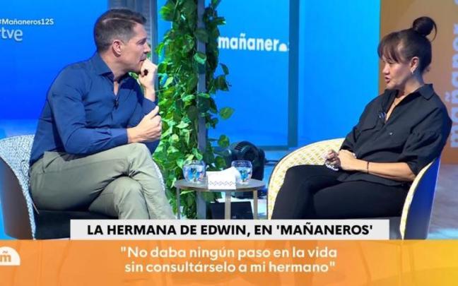 Jaime Cantizano entrevista a Darlin Arrieta, la hermana de Edwin Arrieta, en 'Mañaneros', de TVE Jaime Cantizano entrevista a Darlin Arrieta, la hermana de Edwin Arrieta, en 'Mañaneros', de TVE