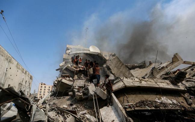 Un edificio destruido por un bombardeo israelí en la ciudad de Gaza en una foto de archivo.