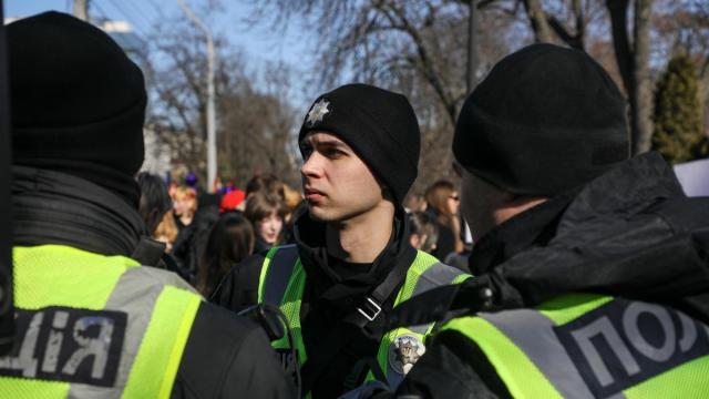 Imagen de archivo de varios agentes de la Policía ucraniana