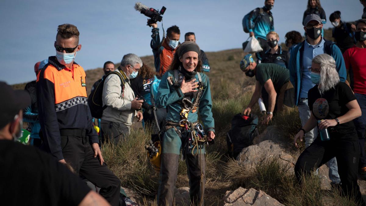 Beatriz Flamini, tras abandonar la cueva.