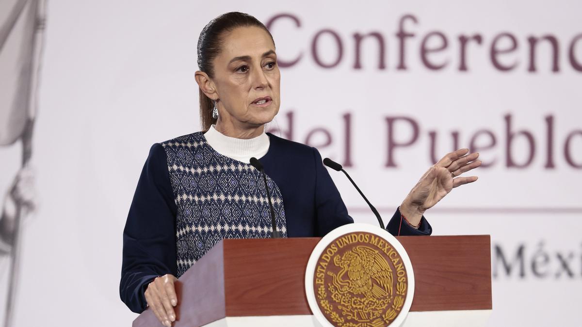 Sheinbaum, durante su comparecencia.