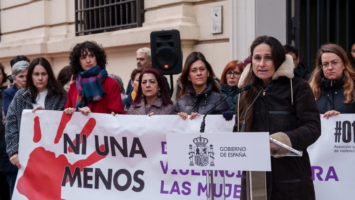 Minuto de silencio por el asesinato machista en Pontevedra.