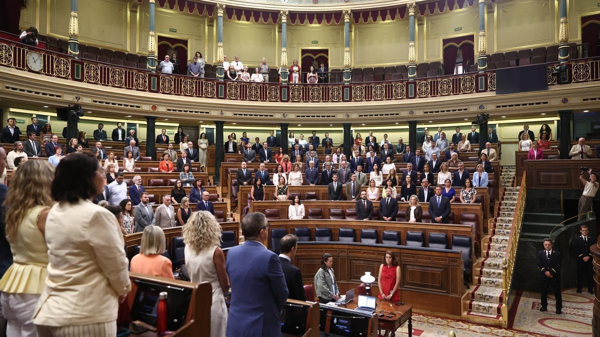 Hemiciclo durante la celebración de una sesión extraordinaria del Pleno del Congreso de los Diputados.