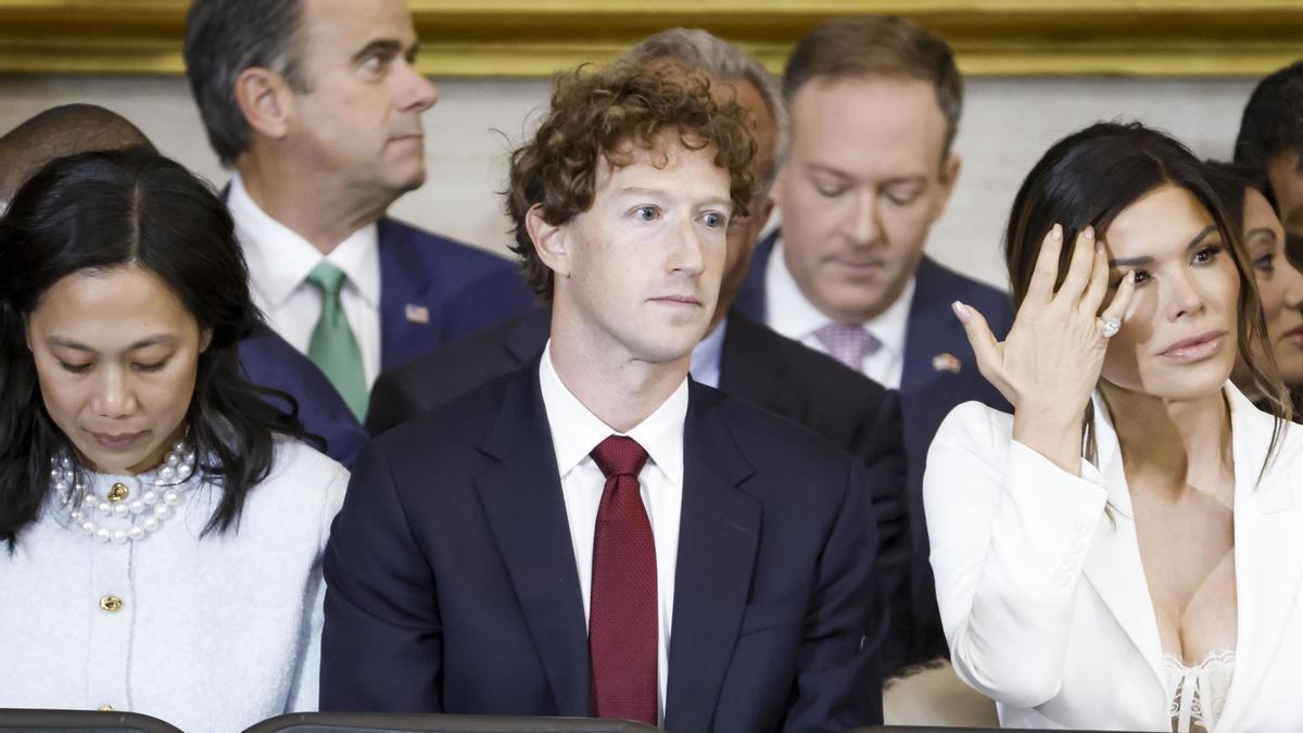 Mark Zuckerberg en la investidura de Donald Trump.