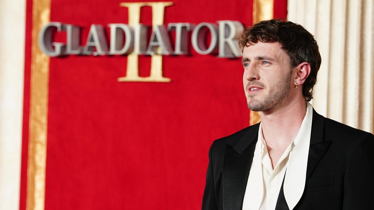 El actor irlandés Paul Mescal en la premiere mundial de 'Gladiator II' en Londres.