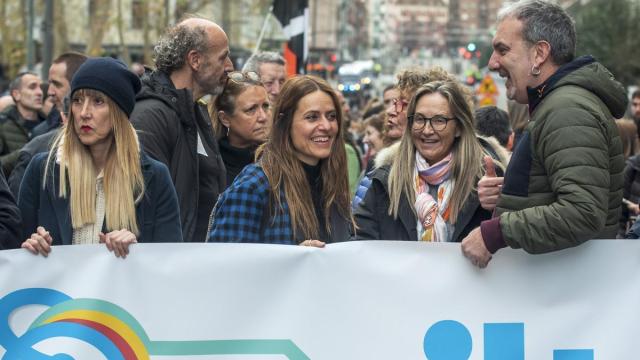 Itziar Ituño al frente de la manifestación convocada por Sare el pasado domingo.