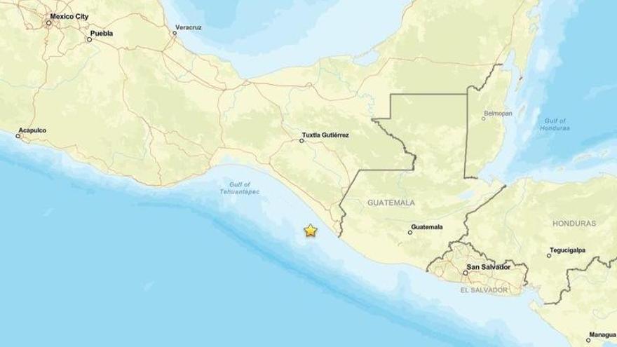 Seísmo cerca de la costa de Chiapas (México) declarado el 17 de julio de 2026.