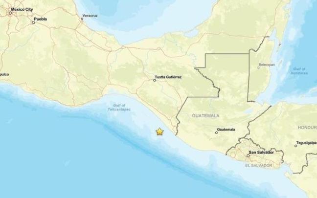 Seísmo cerca de la costa de Chiapas (México) declarado el 17 de julio de 2026.
