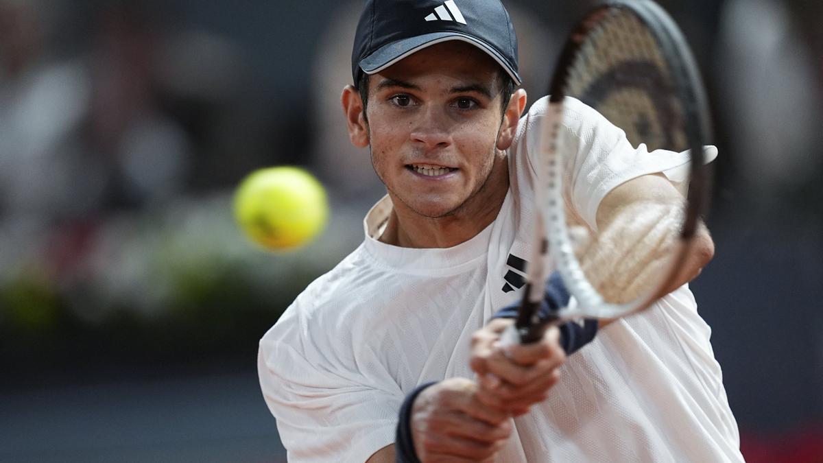 Jódar, durante su partido contra Joao Fonseca.