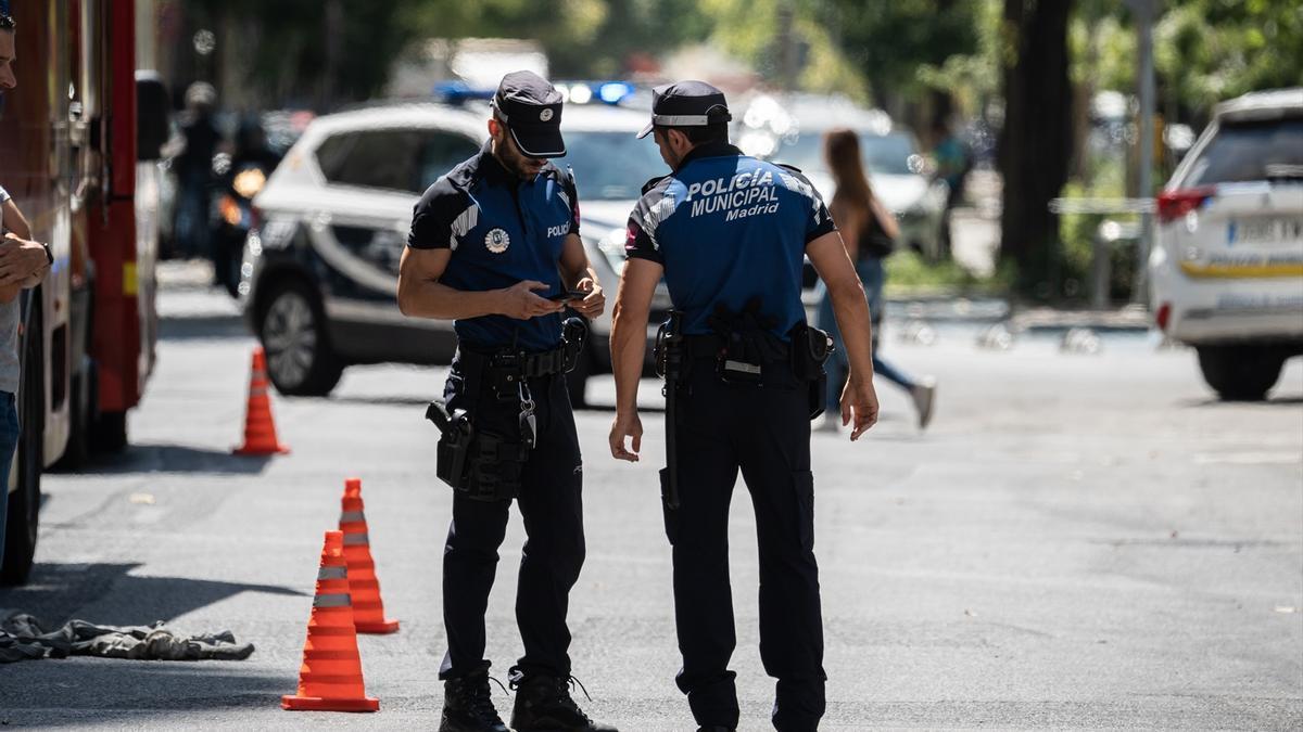 Agentes de policía en Madrid, en una imagen de archivo.