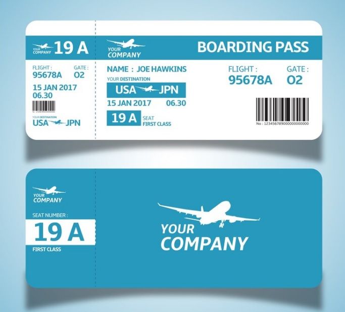 Uno billete de avión.