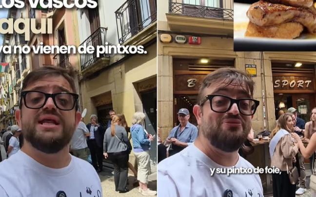El influencer lanza una dura reflexión sobre la situación turística de Donostia.