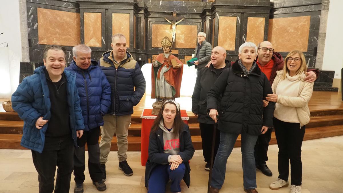 En la celebración de Soraluze no faltó el photocall con la figura de San Blas.