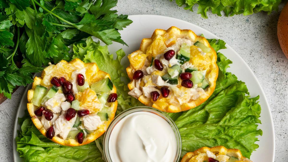 Ensalada de pollo con skyr