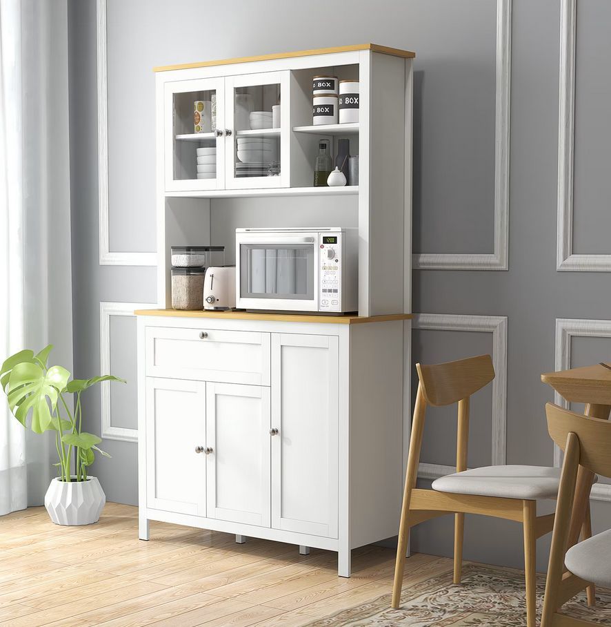 Esta alacena puede colocarse en la cocina o en el comedor para crear un rincón de desayuno.