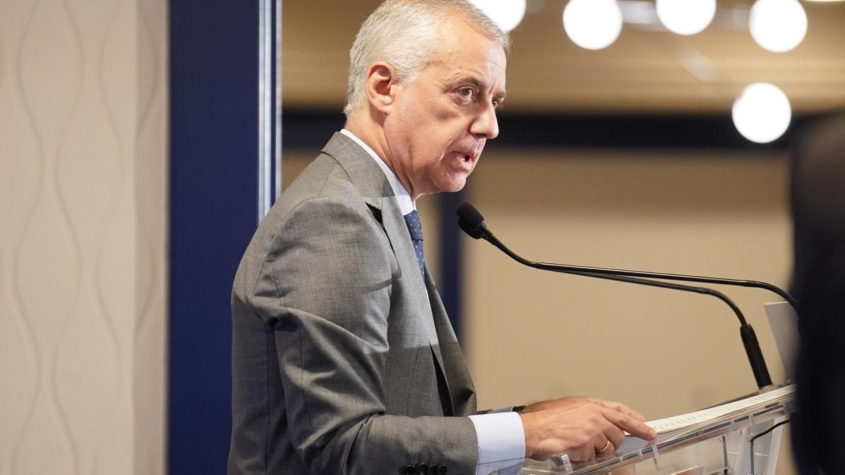 Iñigo Urkullu, durante su intervención.