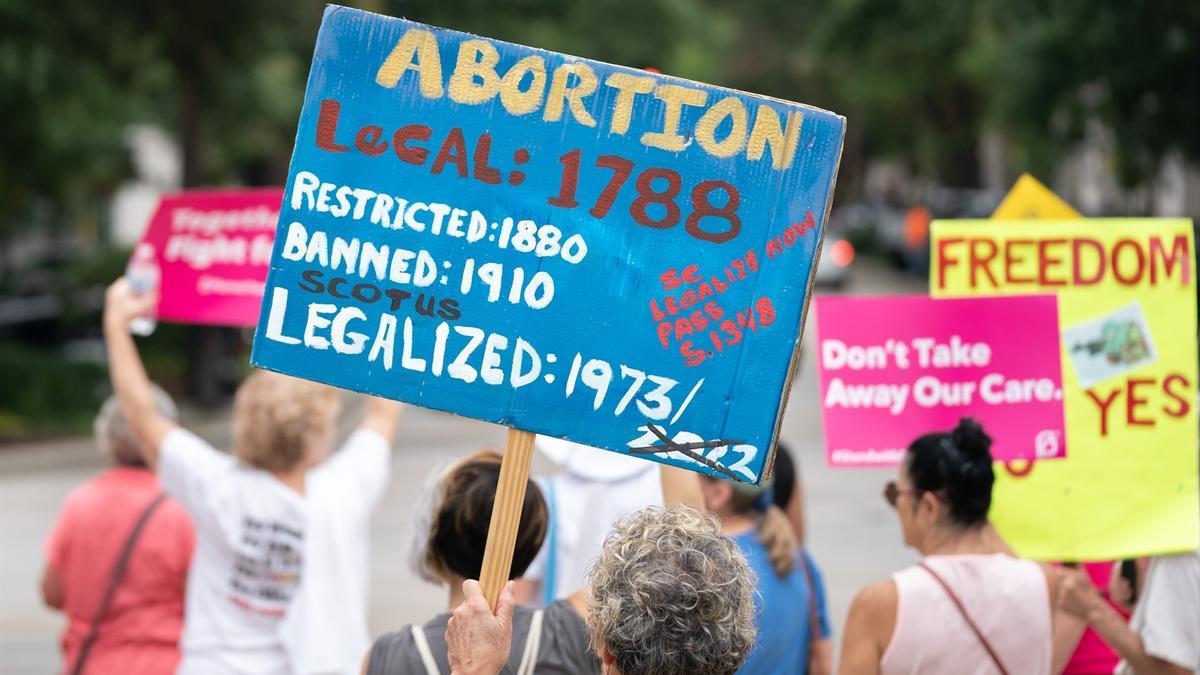 Protesta a favor del derecho al aborto.