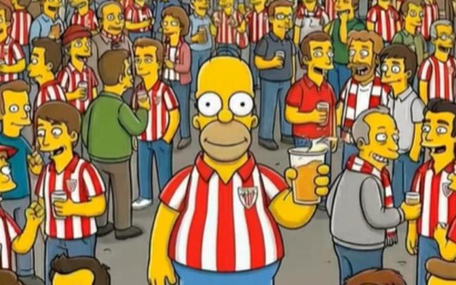 Homer Simpson con la afición del Athletic