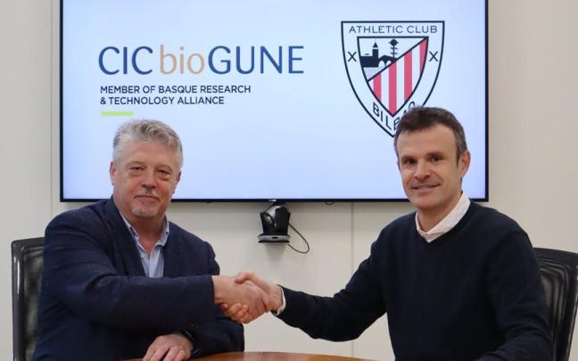Bizitzaren zientzien ikerketa kirol arloan txertatzeko akordioa sinatu dute bioGUNEk eta Athletic Clubek.