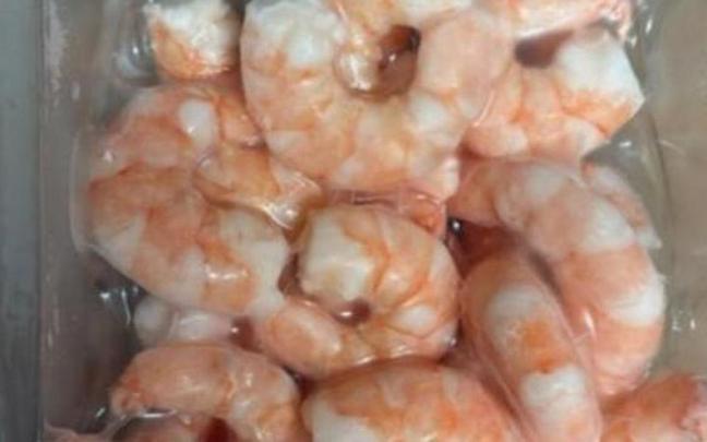 Langostinos pelados infectados con salmonella.